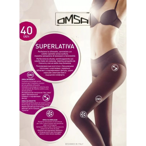 Колготки OMSA СуперЛатива 40den Nero 3-M